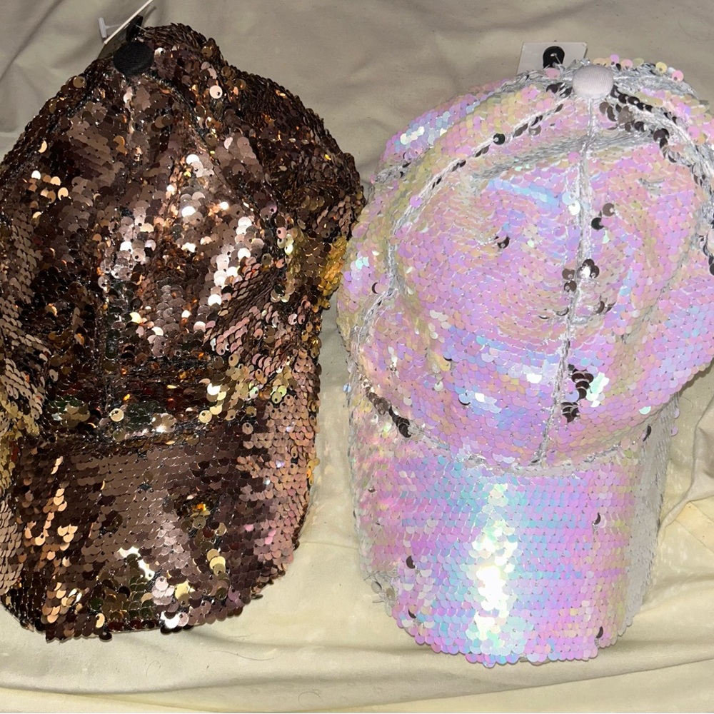 💚2 FOR 25 LISTING SALE💚 Two shiny hats lot - mermaid style NEW with tags!